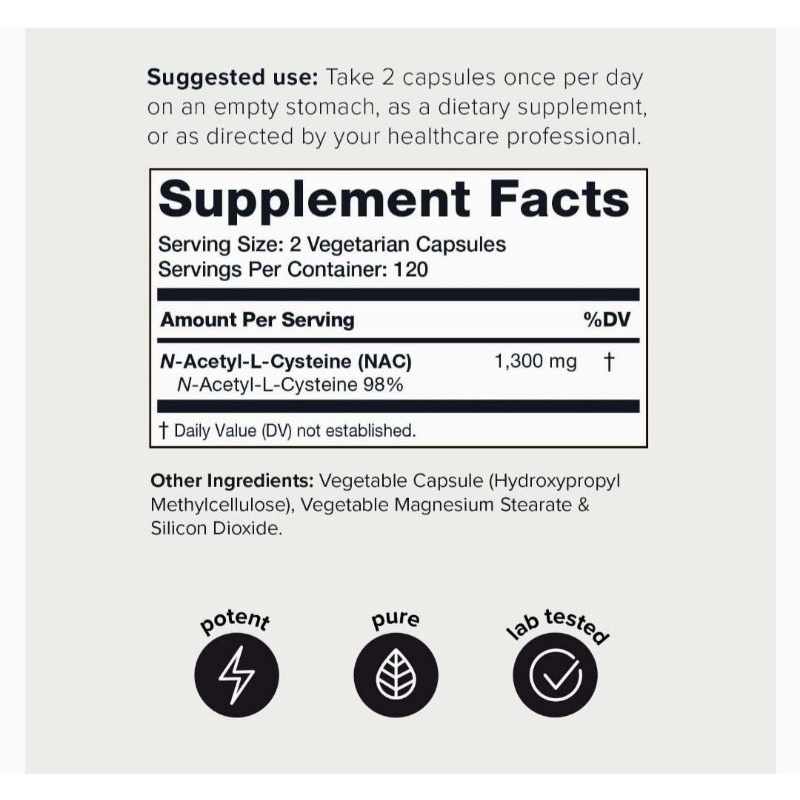 Viên Uống Trắng Da Nac 1300mg 98% Tăng Glutathione Tự Nhiên, Thanh Lọc Gan Toniiq