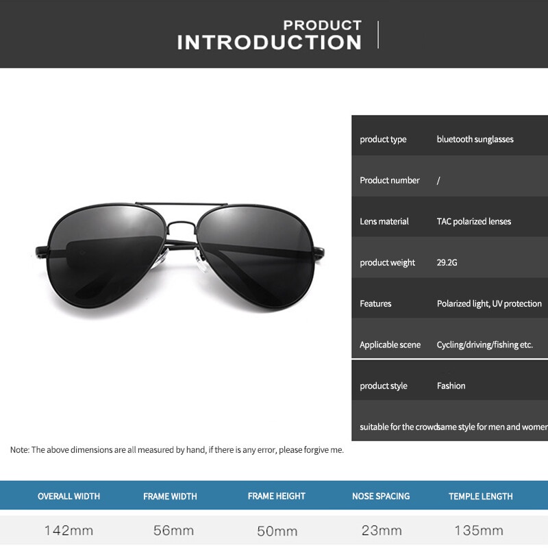 Kính Mát Thông Minh Phân Cực Kết Nối Bluetooth PTQ 2022