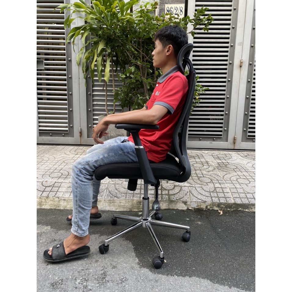 Ghế Làm Việc Ngả Lưng Thư Giãn Cao Cấp, Công thái học Egonomics, Đầu tăng giảm, tốt cho cột sống AMA-ST-122A-M