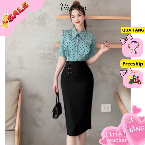 Chân Váy Ôm Kiểu bút Chì công sở M23 Chất liệu co dãn dài 60cm có khóa sau