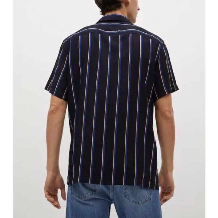Áo sơ mi nam sọc xanh Mango authentic STRIPED size XS