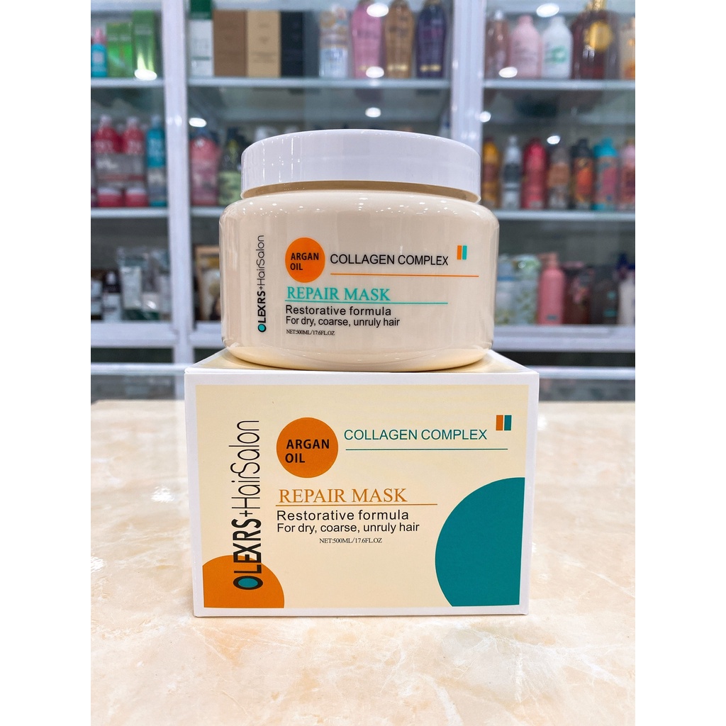 Kem Hấp Ủ Tóc Olexrs Collagen Anh 500ml - Phục Hồi Tóc, Chống Gãy Rụng, Tóc Nhuộm