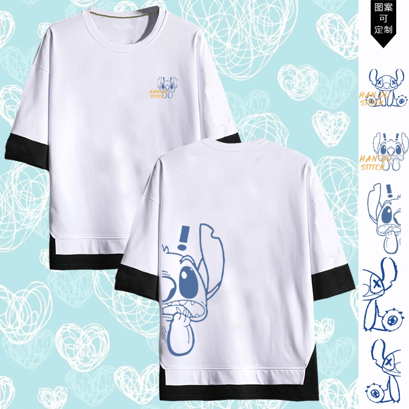 Áo Thun Tay Ngắn In Hình Stitch Thời Trang Mùa Hè Cho Cặp Đôi