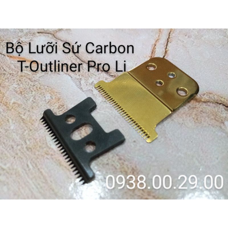 Lưỡi Sứ Carbon Andis Slimline Pro Li. Bộ Lưỡi Thép Và Sứ Carbon Cho Tông Chấn Viền Andis. (Ảnh thật)