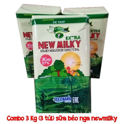 COMBO 3 TÚI SỮA BÉO NGA DATE MỚI NHẤT