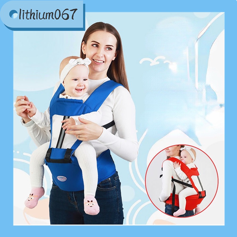 Lithium067 Địu cho em bé chống gù 6 tư thế thoáng khí đa năng có ghế ngồi, an toàn cho bé từ 0-36 tháng