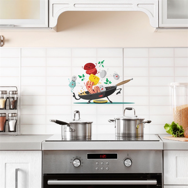 Miếng Dán Tường Bằng PVC Hình Chảo Rán Sáng Tạo Trang Trí Nhà Bếp