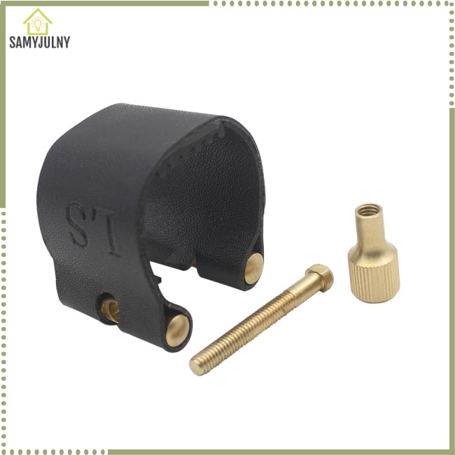 SAM Professional Artificial Leather Sax Saxophone Clarinet Bakelite Mouthpiece ClampClip Leather Ligature + Plastic Cap