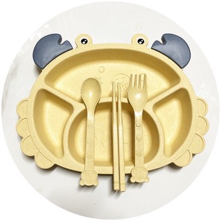 [BỘ FULL SET 3 MÓN] Khay Ăn Dặm Lúa Mạch + KHAY INOX  Đáng Yêu Cho Bé