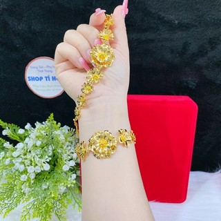 Lắc tay hoa xi vàng 24 cao cấp