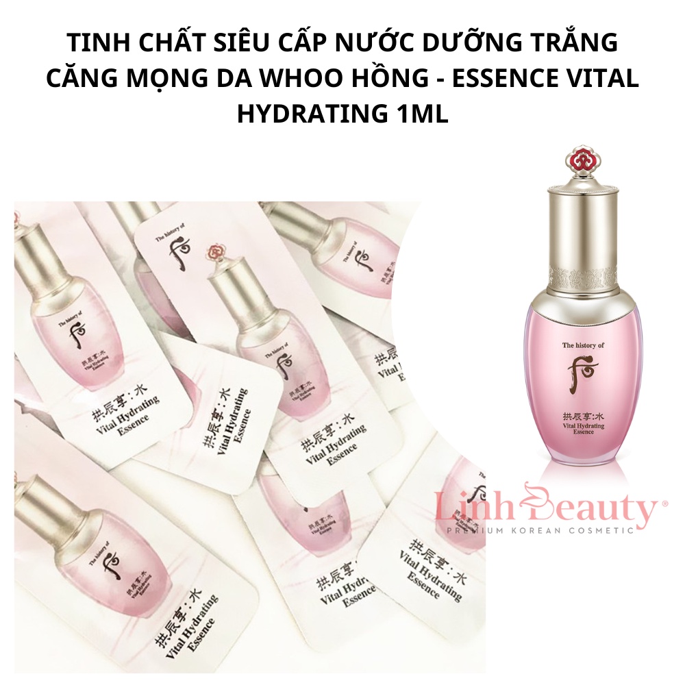 Combo 10/30 Gói tinh chất siêu cấp nước dưỡng trắng căng mọng da Whoo hồng - essence vital hydrating 1ml