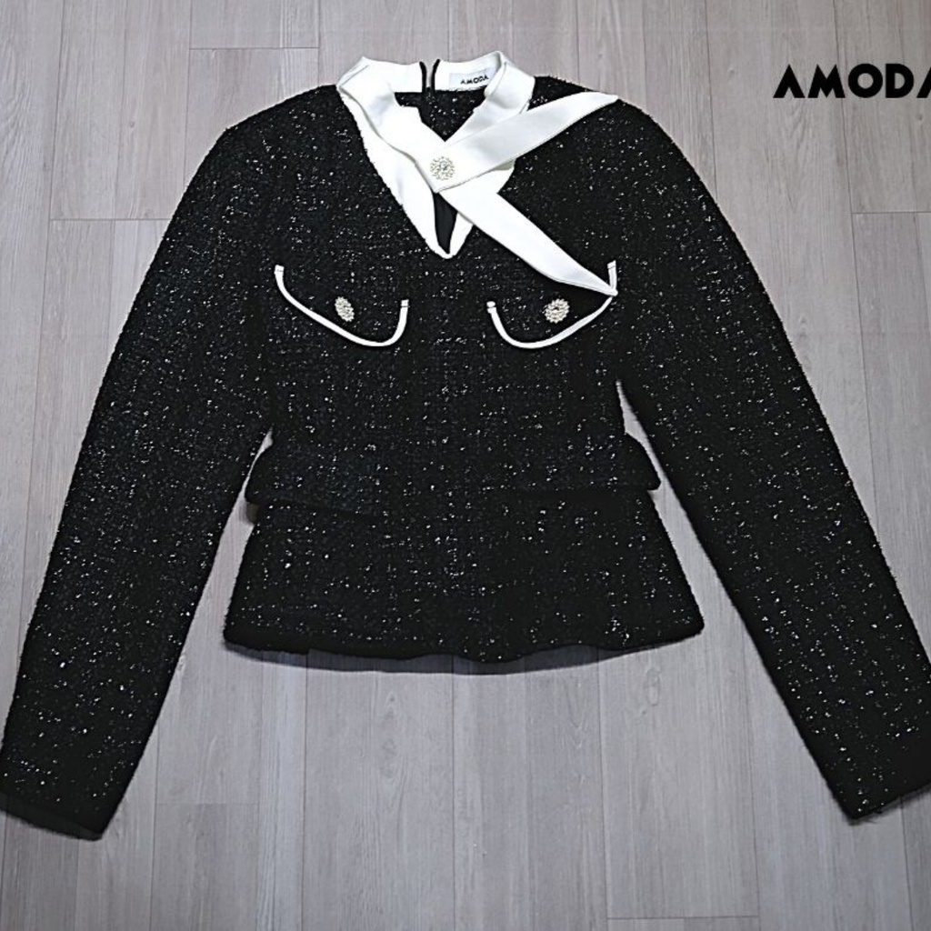 Áo dạ tweed dài day cao cấp Sani TOP  thiết kế nhà AMODA sang chảnh , tôn dáng tôn eo cho nàng A020