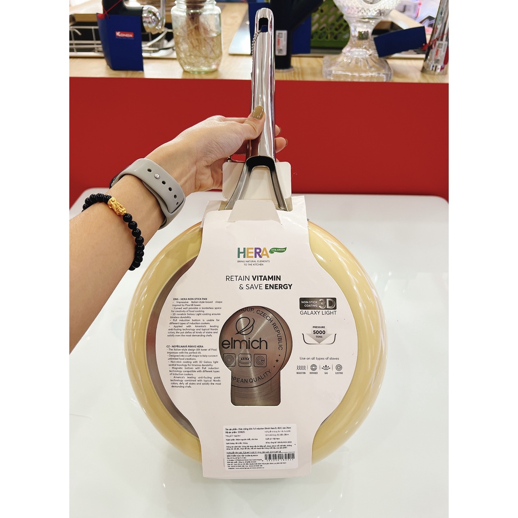 Chảo chống dính Full induction Elmich Hera EL8250 size 20cm ,24cm, 26cm, 28cm chảo đáy từ