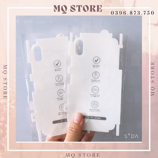[Freeship toàn quốc từ 50k] IPHONE X/XS/ XS MAX DÁN FILM PPF TRONG SUỐT FULL LƯNG FULL VIỀN CAO CẤP
