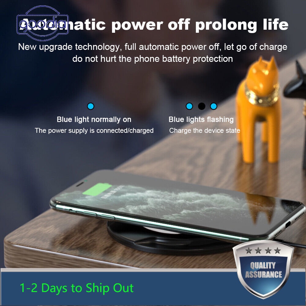 Đệm Sạc Nhanh Không Dây qi 15w Sạc Nhanh Cho Tai Nghe samsung iphone Và Đồng Hồ note