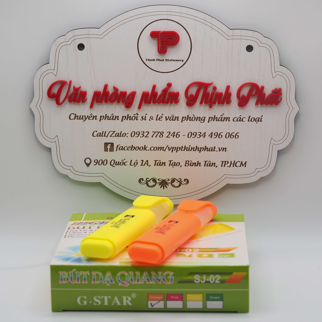 {Giá sỉ} [COMBO 1 HỘP] Bút dạ quang G-Star SJ-02 (Vàng, Cam) (10 cây/hộp)