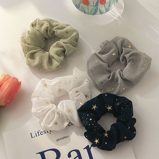 1 Dây cột tóc scrunchies màu sắc pastel giao mẫu ngẫu nhiên