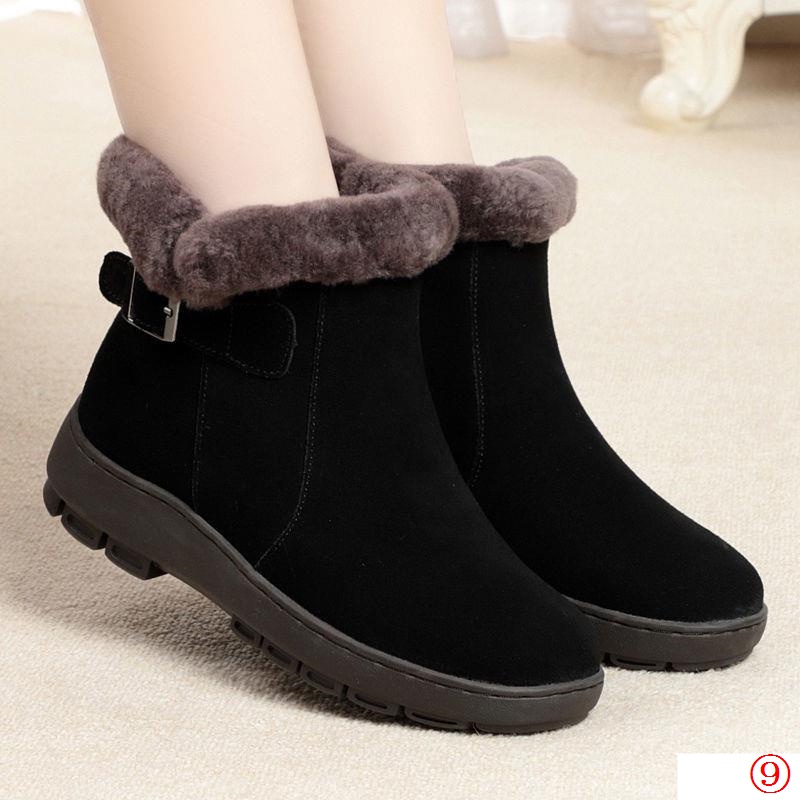 Giày Boot Cổ Ngắn Lót Lông Cừu Phong Cách Hàn Quốc Thời Trang Mùa Đông Mới Cho Nữ