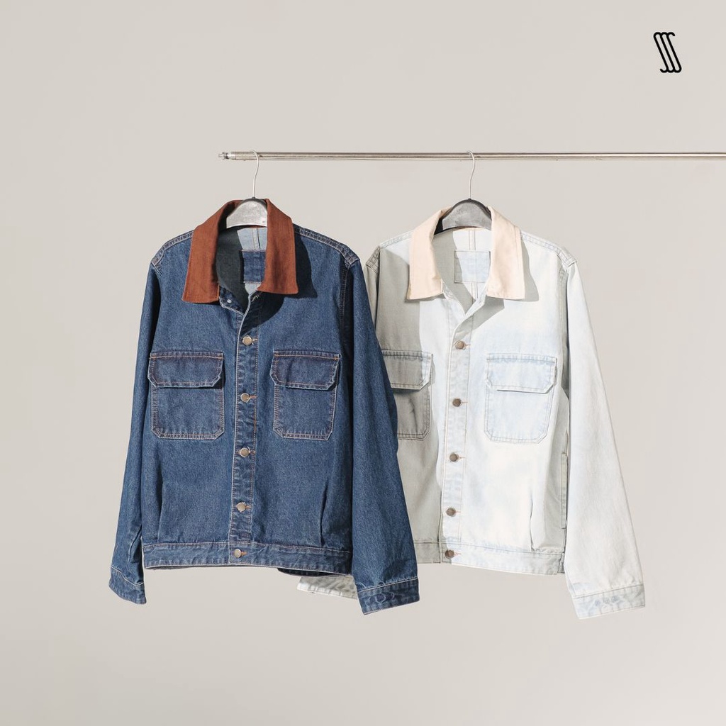Áo khoác denim SSStutter phối cổ da bò JEANSSS JACKET