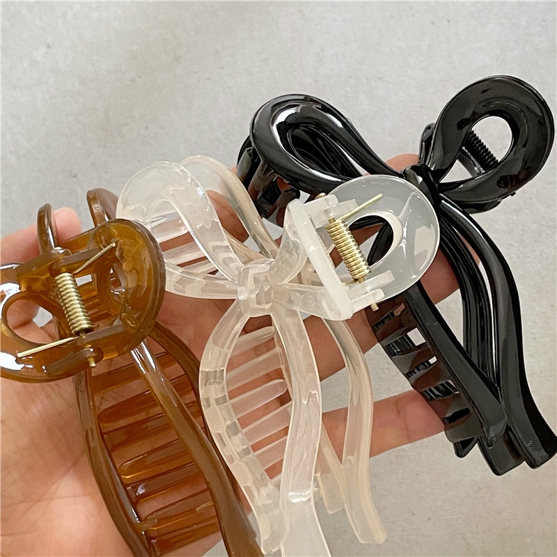 1 Kẹp Tóc Càng Cua Lớn Bằng Acrylic Màu Trơn Thanh Lịch Cho Nữ