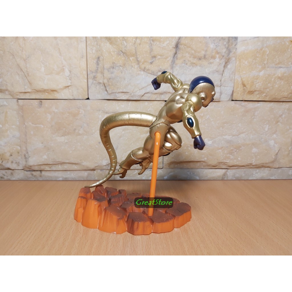 Mô hình Dragonball Goku supersaiyan blue và Golden Frieza Figure đế nham thạch 15 cm