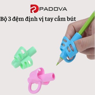 Hộp 3 Dụng Cụ Kê Tay, Định Vị Cầm Bút Silicone Ba Ngón Dễ Dàng Viết Chữ PADOVA 7947