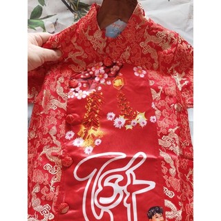Áo dài gấm bé trai