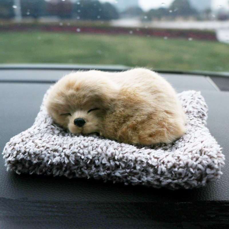 Đồ Chơi Chú Chó Ngủ Nhồi Bông Đơn Giản Có Âm Thanh Để Bàn/Xe Hơi Cho Bé B3T1