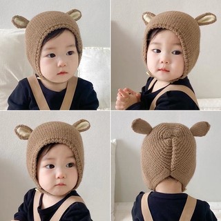 🌈 Mũ Len Tai Gấu cute cho bé trai/bé gái