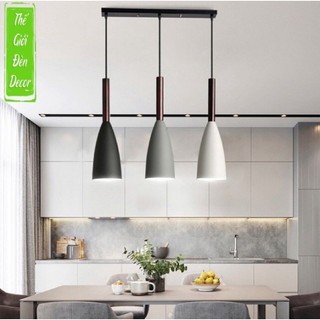 Đèn chùm đèn thả 3 bàn ăn chuôi gỗ
