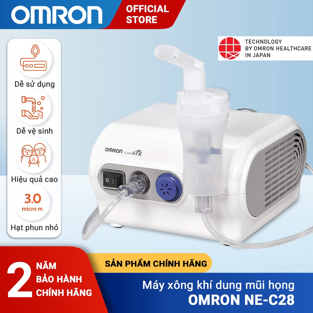 Máy Xông Khí Dung , Xông Mũi Họng Omron NE-C28 Thương Hiệu Nhật Bản