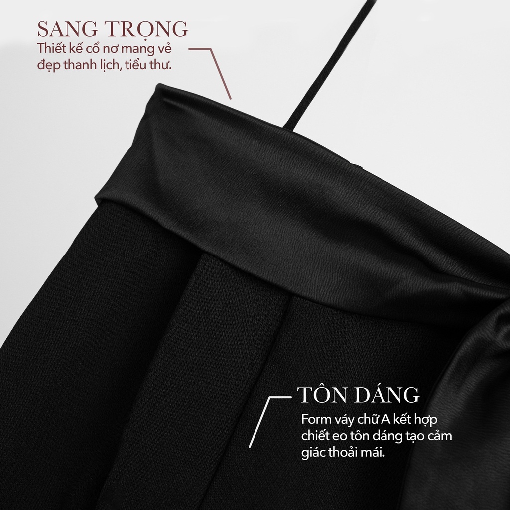 Váy đầm nữ trễ vai Daria Dress dài tay tiểu thư SOURIS BY G