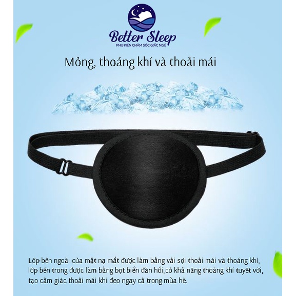 Bịt mắt nhược thị, viễn thị, bịt mắt cướp biển 3D màu đen Bettersleep #29