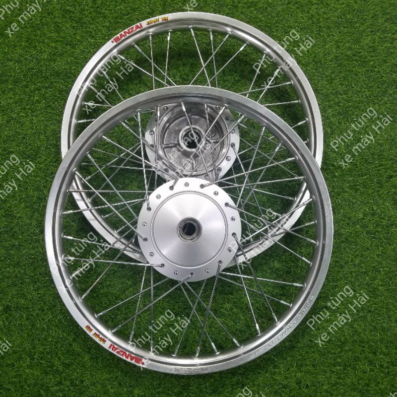 Bánh căm đùm zin theo xe wave @ 2019 căm mạ crom niềng nhôm thái full má đùm trước sau giả zin 1/1 như hình msp 0142