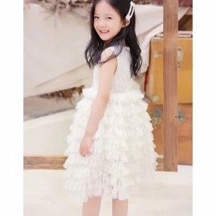 Đầm Công Chúa Phối Ren Lưới Thêu Hoa Xinh Xắn Thời Trang Mùa Hè Cho Bé Gái Thích hợp cho bé gái 2-6 tuổi