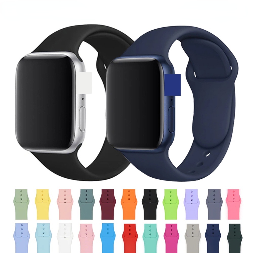 Dây Đeo Silicone Mềm Cho Đồng Hồ Thông Minh Apple Watch 49mm 45mm 44mm 42mm 41mm 40mm 38mm Ultar 8 7 SE 6 5 4 3 2 1