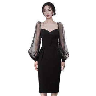 đầm cúp ngực tay phồng phối lưới tôn dáng 2 màu ( thời trang bigsize vicky.g - aniagreen) N1222