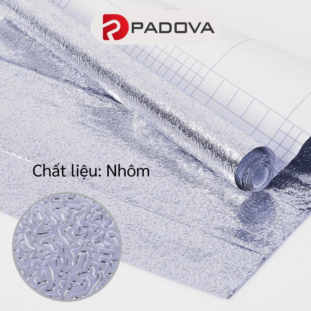 Cuộn Giấc Bạc Decal Tráng Nhôm Cách Nhiệt, Chống Bám Bẩn Dán Bếp 40x200cm PADOVA 8414