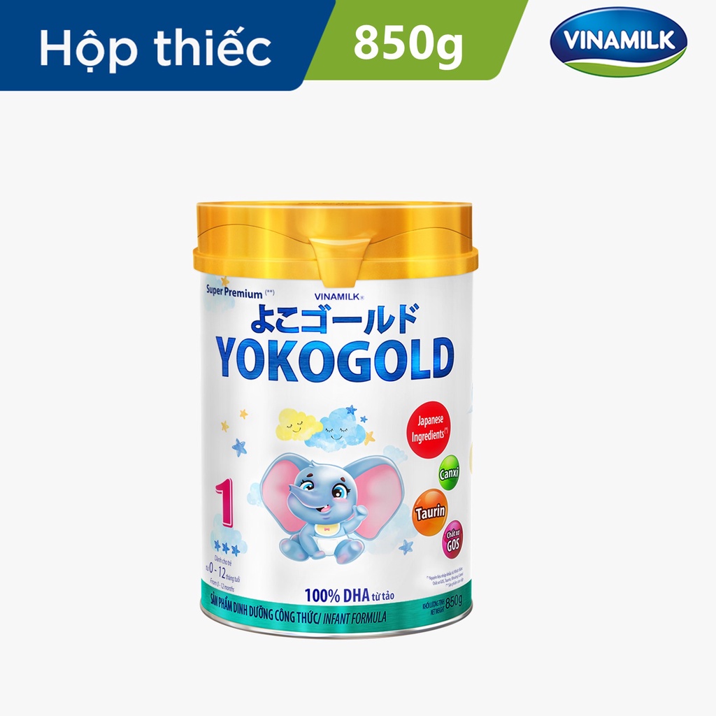 Sữa bột Vinamilk Yoko Gold 1 850g - Sữa cho trẻ sơ sinh Dưỡng chất tốt từ Nhật Bản, Vị Nhạt thanh mát, Dễ tiêu hóa
