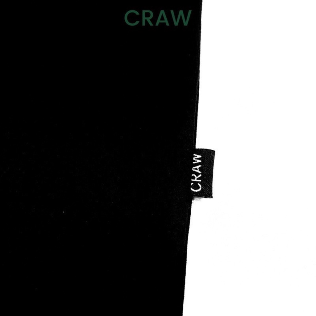 Áo thun tay lỡ CRAW phông unisex nam nữ vải coton mềm mịn, co dãn Oversize form rộng - 0038