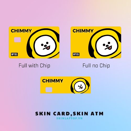 Miếng Dán Thẻ Card BT21 | SKIN ATM, Thẻ Xe, Thẻ Từ, Thẻ Chung Cư Trang Trí - Chất Liệu Decal Vinyl Chống Nước