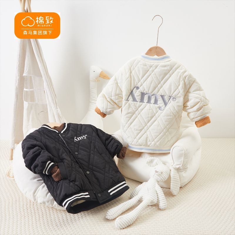 Áo Khoác Bóng Chày Lót Lông Cừu Cỡ Vừa Và Lớn Thời Trang Cho Bé Trai Và Gái