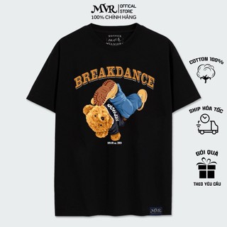 Áo Phông Gấu Teddy Bear Hiphop Breakdance Dancing Phong Cách Đường Phố Mvr Form Rộng Vải Cotton 100%