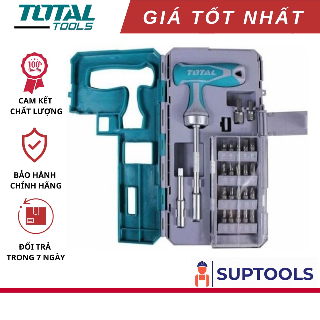 ĐỒ NGHỀ TOTAL Bộ 25 tua vít chữ T TACSD30256 [Chính Hãng 100%]