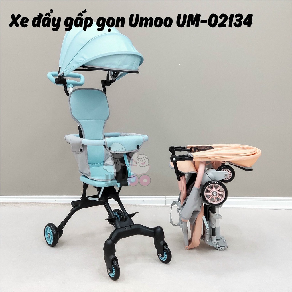 Xe đẩy cho bé, Xe đẩy đi bộ cho bé có mái che, Xe đẩy gấp gon UMOO UM-02134 cho trẻ sơ sinh - trẻ nhỏ