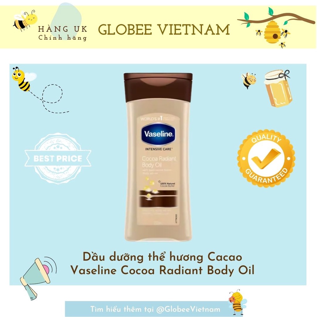 [BILL ANH] DẦU DƯỠNG THỂ VASELINE COCOA RADIANT BODY GEL OIL 200ML | BigBuy360 - bigbuy360.vn