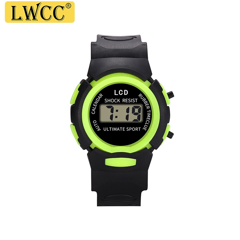 Đồng hồ điện tử LWCC 8800 dây cao su chống thấm nước cho bé