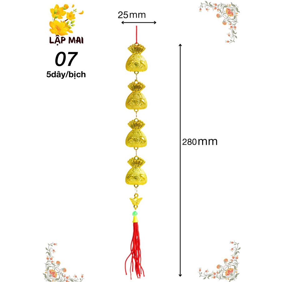 Liễn Trang Trí Tết Giáp Thìn 2024 - 1 Dây Treo Tết Chọn Mẫu Phụ Kiện Trang Trí Mai Đào Quất Cao Cấp Giá Sỉ