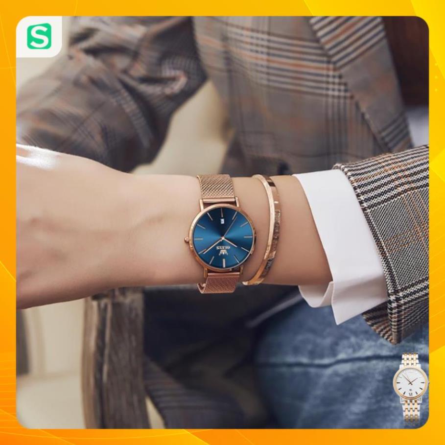 Đồng hồ đeo tay OLEVS 5869 dây đeo thép lưới siêu mỏng có lịch chống thấm nước  thời trang cho nữ