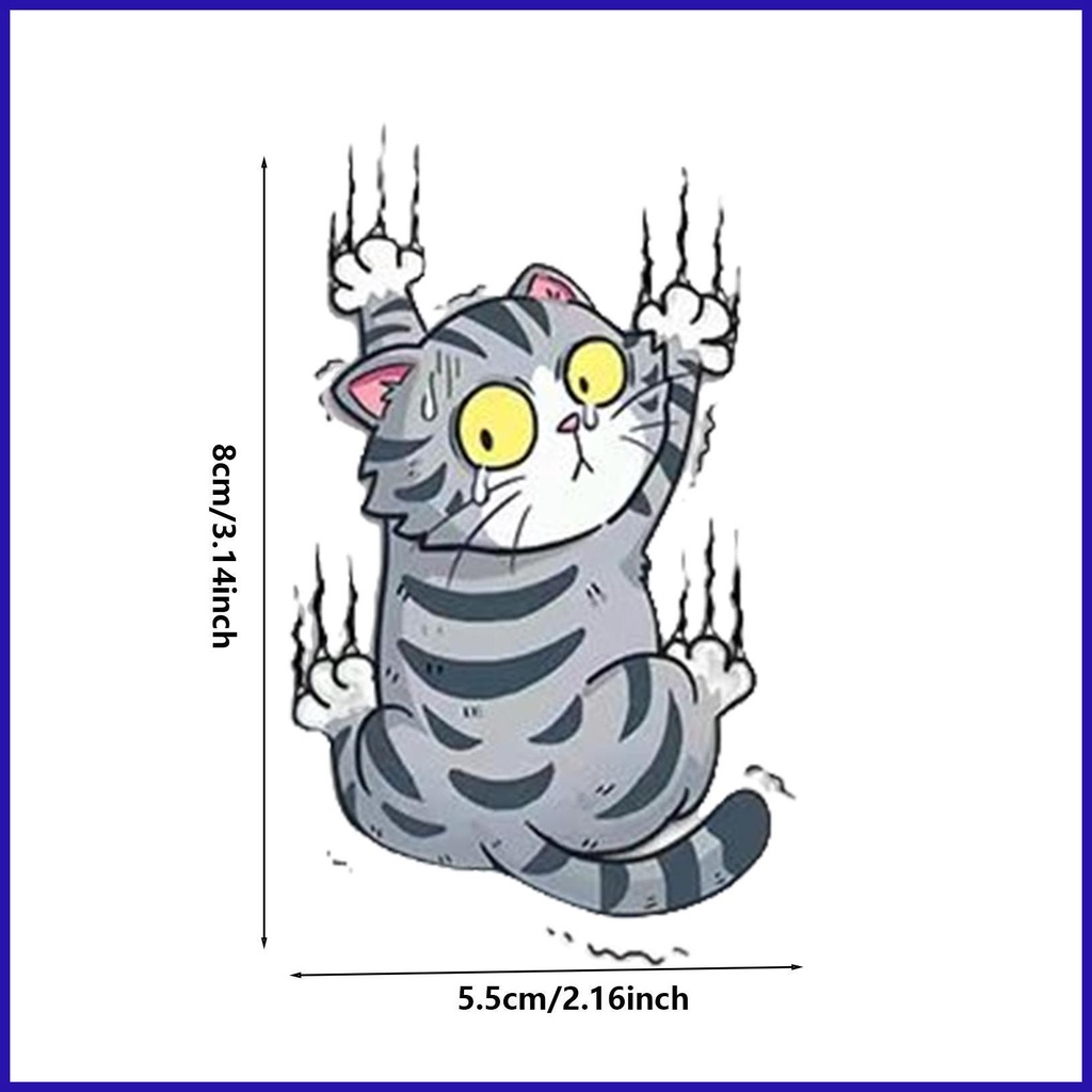 Miếng Dán Trang Trí Xe Hơi Laptop / Chai Nước / Bình Nước Hình Chú Mèo Dễ Thương